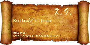 Kultsár Irma névjegykártya